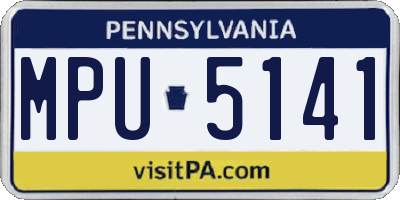 PA license plate MPU5141
