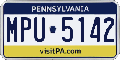 PA license plate MPU5142