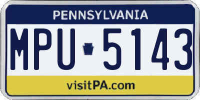 PA license plate MPU5143