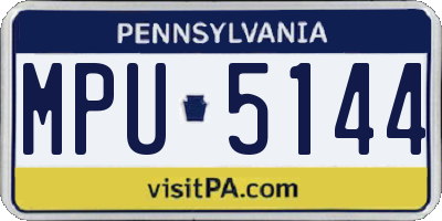 PA license plate MPU5144