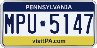 PA license plate MPU5147