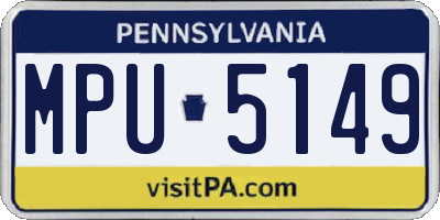 PA license plate MPU5149