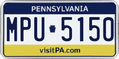 PA license plate MPU5150