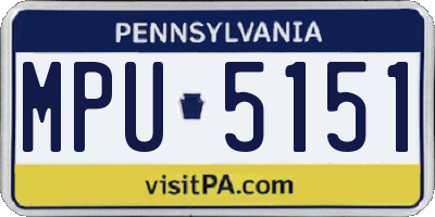 PA license plate MPU5151