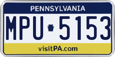 PA license plate MPU5153