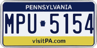 PA license plate MPU5154
