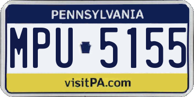PA license plate MPU5155