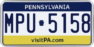PA license plate MPU5158
