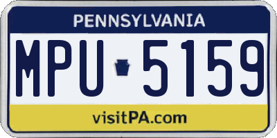 PA license plate MPU5159