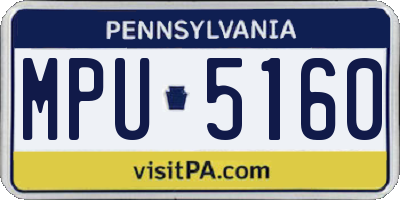 PA license plate MPU5160