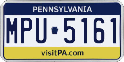 PA license plate MPU5161