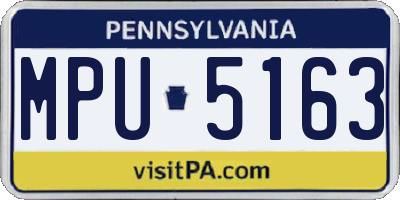 PA license plate MPU5163