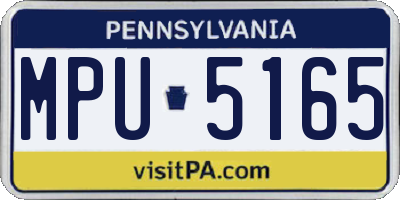 PA license plate MPU5165