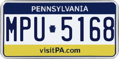 PA license plate MPU5168