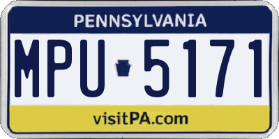 PA license plate MPU5171