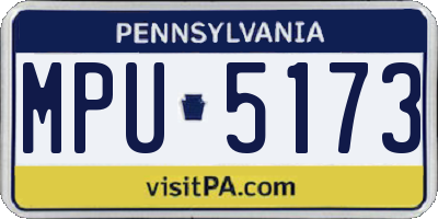 PA license plate MPU5173