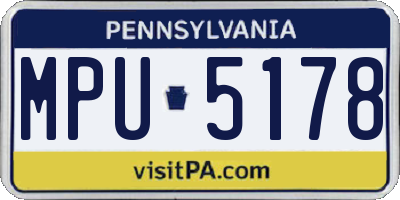 PA license plate MPU5178
