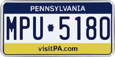 PA license plate MPU5180