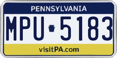 PA license plate MPU5183
