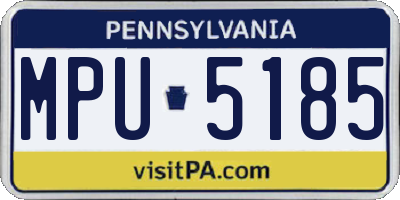 PA license plate MPU5185