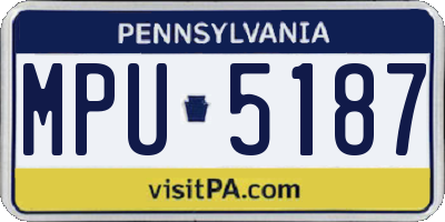 PA license plate MPU5187