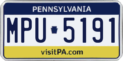 PA license plate MPU5191