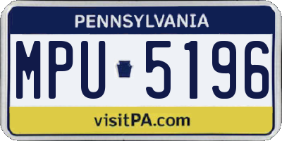 PA license plate MPU5196