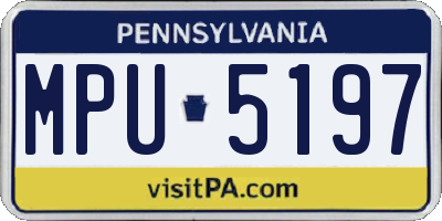 PA license plate MPU5197