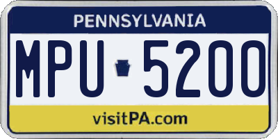 PA license plate MPU5200