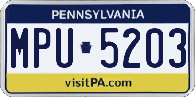 PA license plate MPU5203