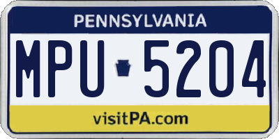 PA license plate MPU5204