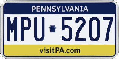 PA license plate MPU5207