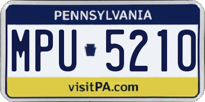 PA license plate MPU5210