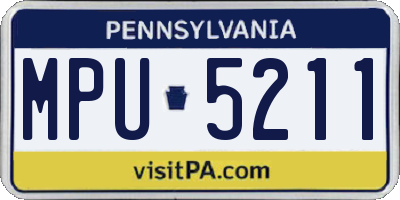PA license plate MPU5211