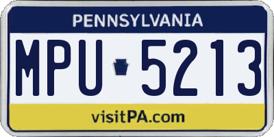 PA license plate MPU5213