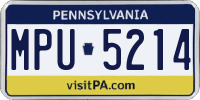 PA license plate MPU5214