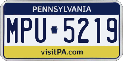 PA license plate MPU5219