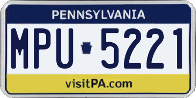PA license plate MPU5221