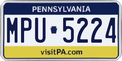 PA license plate MPU5224