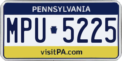 PA license plate MPU5225