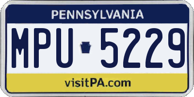 PA license plate MPU5229