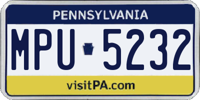PA license plate MPU5232