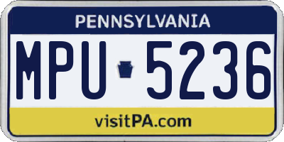 PA license plate MPU5236