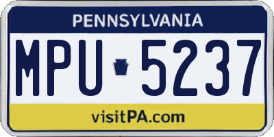 PA license plate MPU5237