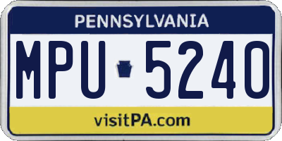 PA license plate MPU5240