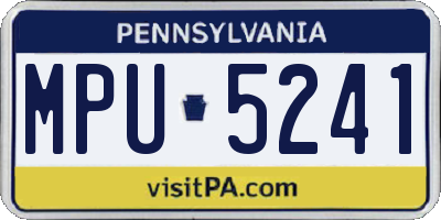 PA license plate MPU5241