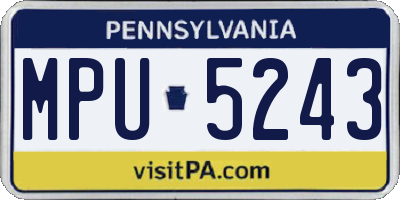 PA license plate MPU5243