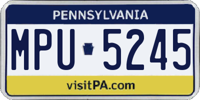 PA license plate MPU5245