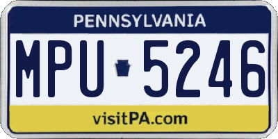PA license plate MPU5246