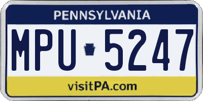 PA license plate MPU5247